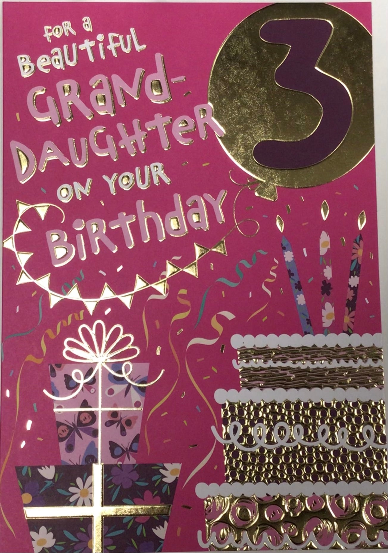 Granddaughter 3rd Birthday Card - Words 'n' Wishes