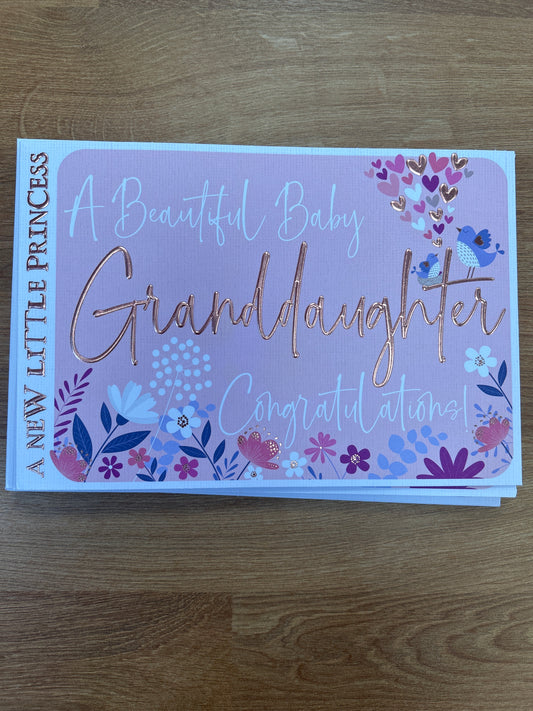Granddaughter Baby Card - Words 'n' Wishes