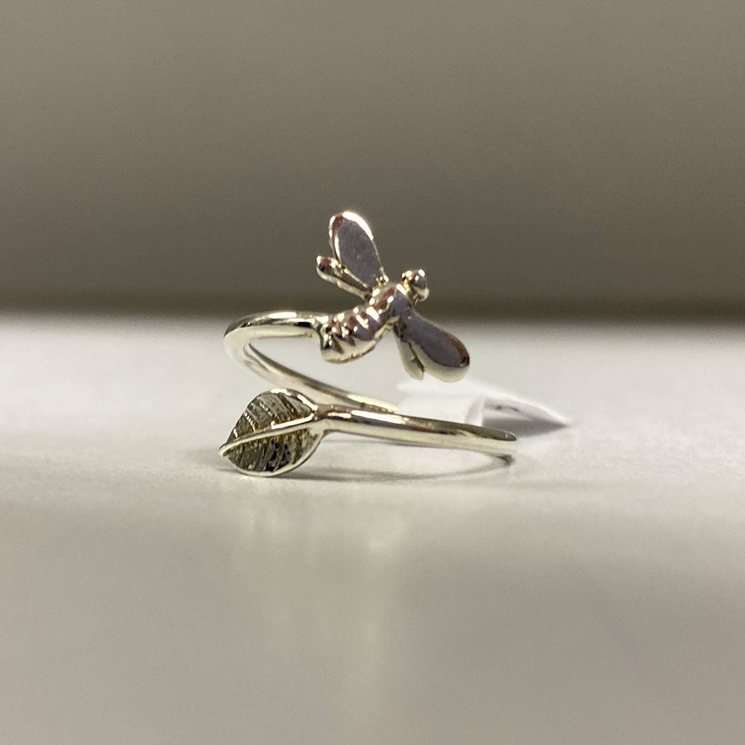 POM Sterling Silver Adjustable Bee Ring