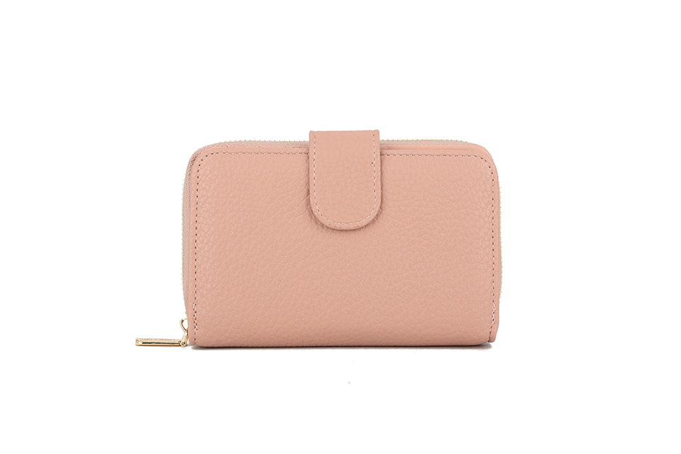 Small Purse with Card Slots, Coin Compartment, and Notes Space - Pink