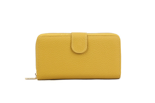 Large Purse with Card Slots, Coin Compartment, and Notes Space - Mustard Yellow