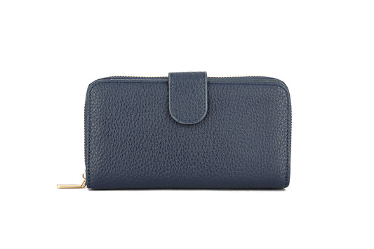 Large Purse with Card Slots, Coin Compartment, and Notes Space - Navy Blue