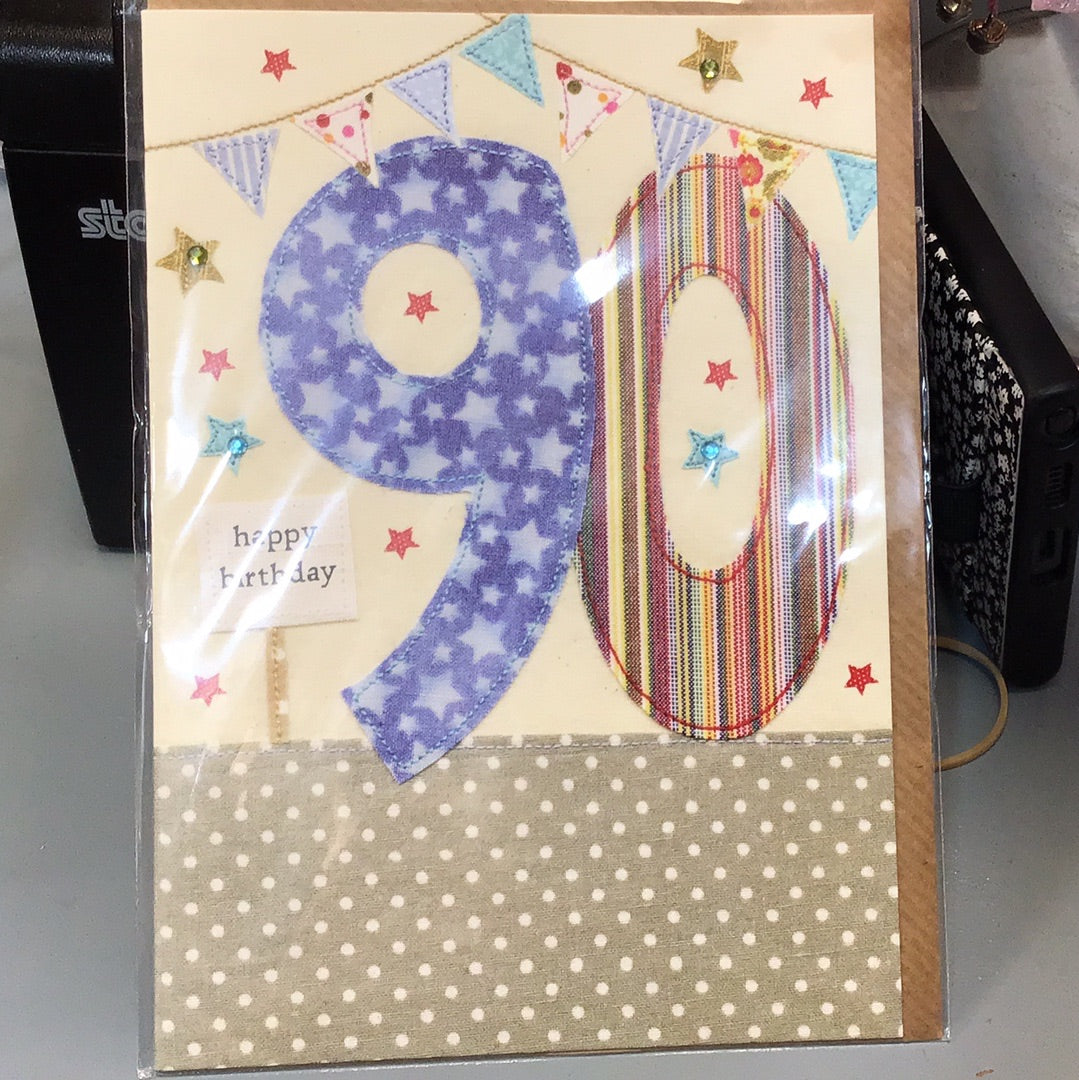 90th Birthday Card - blue eyed sun