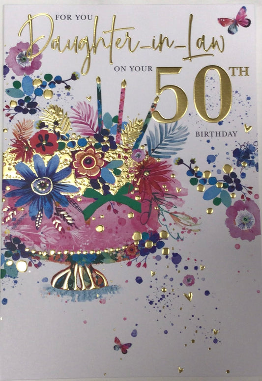 Daughter-In-Law 50th Birthday Card - Words 'n' Wishes