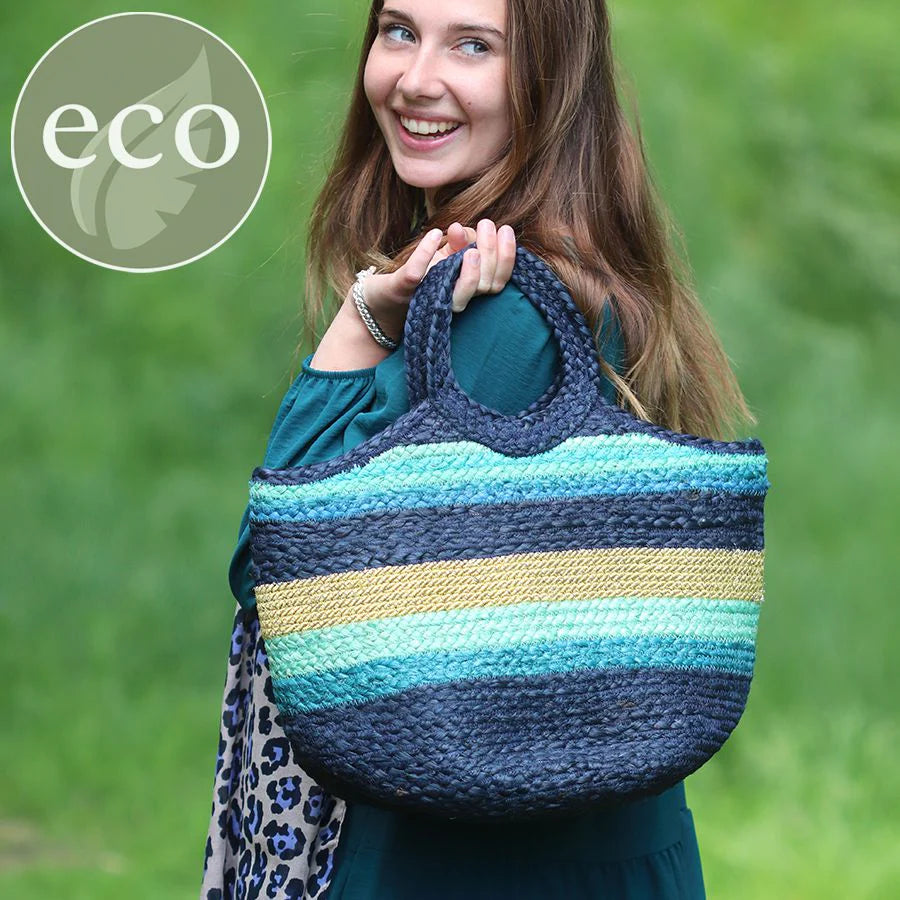 POM Striped Jute Bags