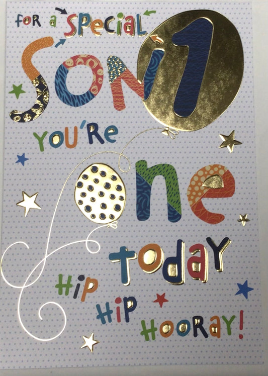 Son 1st Birthday Card - Words 'n' Wishes