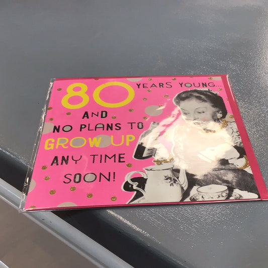 80 th birthday card pigment