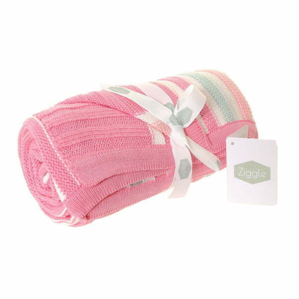 Ziggle Pink and Green Stripes Blanket