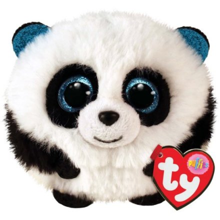 TY Beanie Ball Puffie Bamboo Panda – 4-Inch Plush Toy