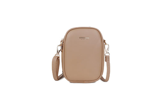 Small Beige Latte Coloured Crossbody Bag for Essentials