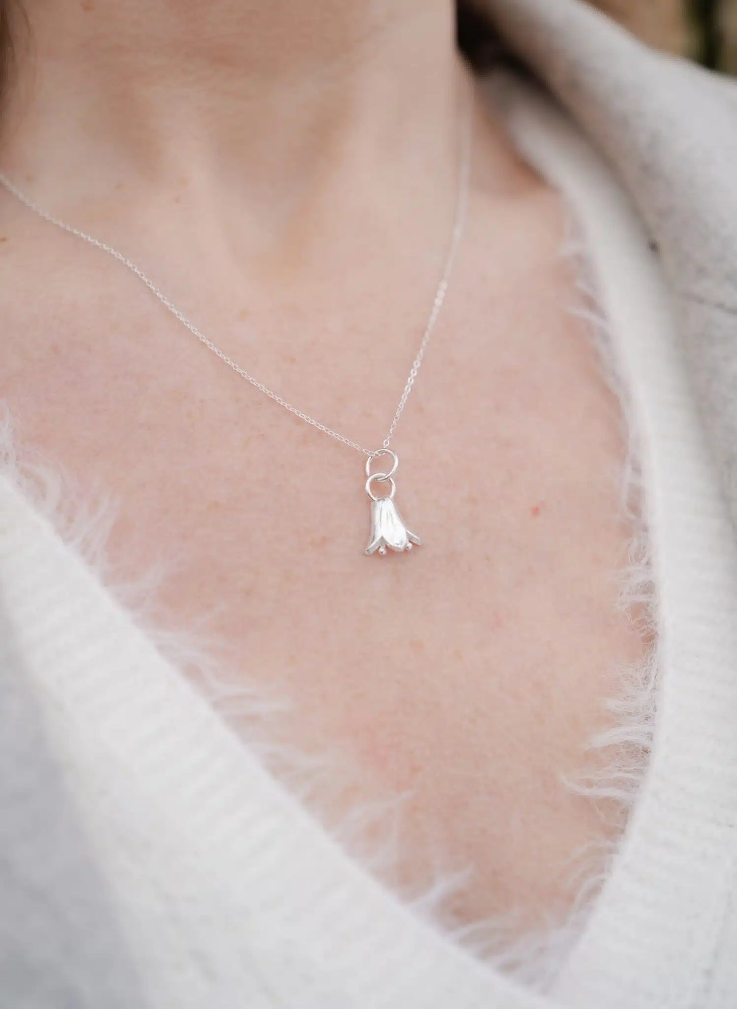 By Rebecca Bluebell Sterling Silver Necklace – Handmade in Scotland. Available at Sweet P, Burnside, Glasgow