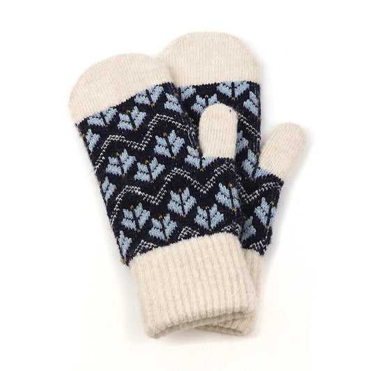 Blue Scandi Knit Mittens