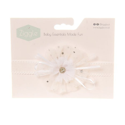 White Christening Headband