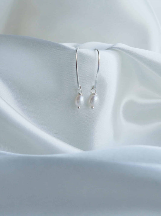 By Rebecca Sterling Silver Freshwater Pearl Drop Earrings