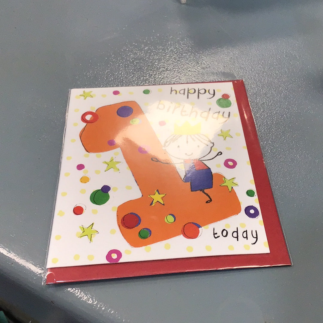 1st birthday card H&G