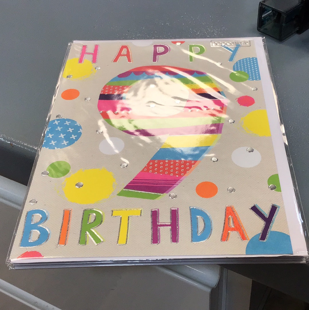9th birthday card Paperlink