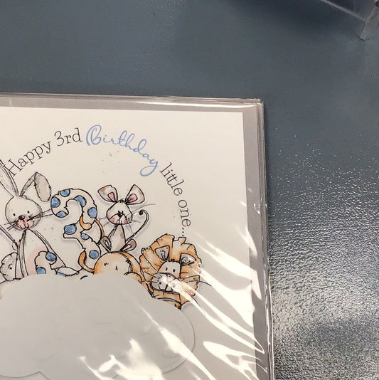 3rd Birthday Card - Tracey Russell - cute & cloudy
