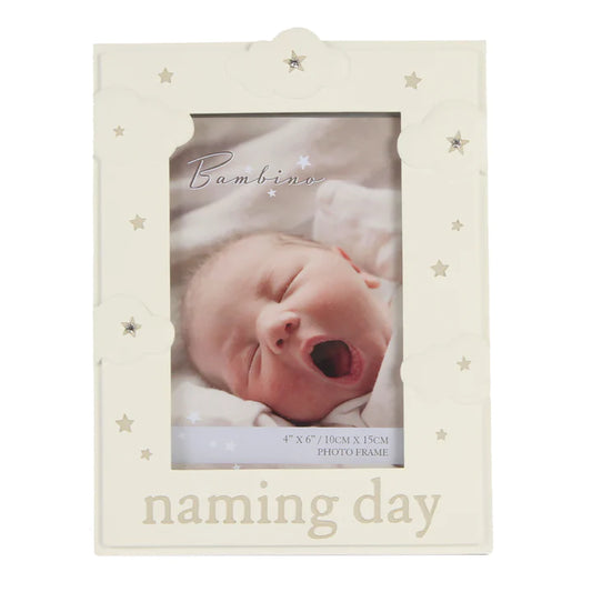 Bambino Resin Cloud Pattern Frame - 4" x 6" Naming Day