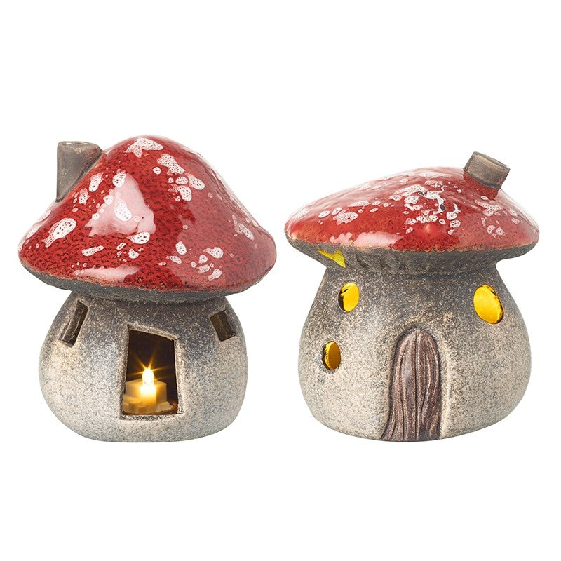 Ceramic Light Up Toadstool Christmas Decoration