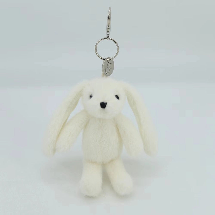 Cream Bunny Plush Keyring