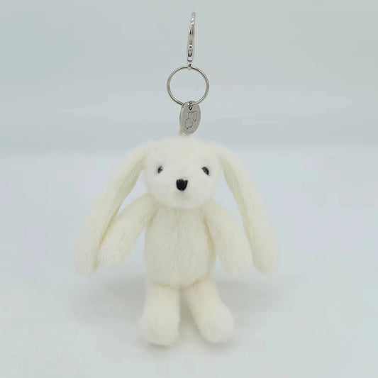 Cream Bunny Plush Keyring