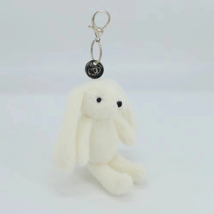 Cream Bunny Plush Keyring