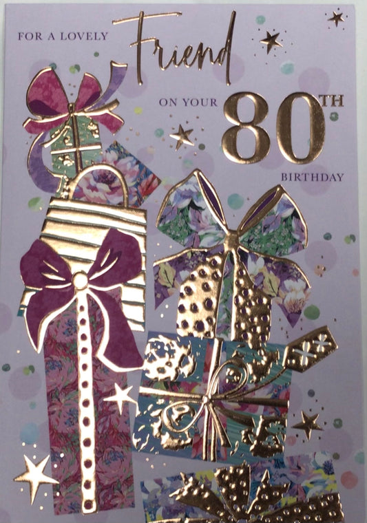 Age 80 Friend Birthday Card - Words 'n' Wishes