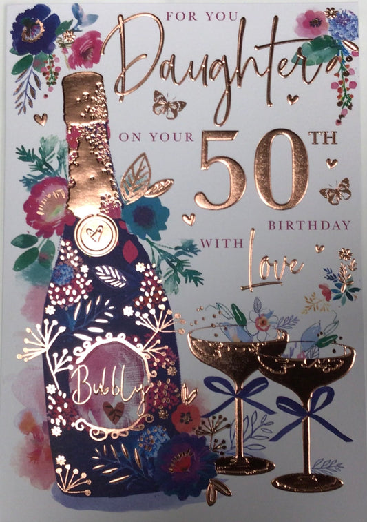 Daughter 50th Birthday Card - Words 'n' Wishes
