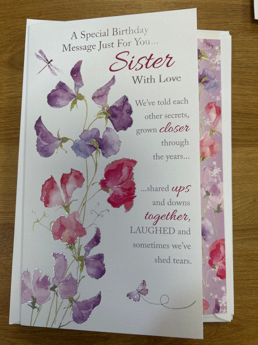 Sister Birthday Card - Words 'n' Wishes