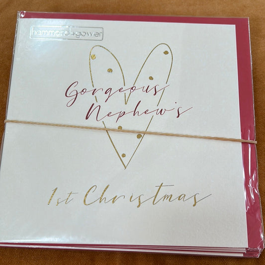 Nephew 1st Christmas Card - H&G