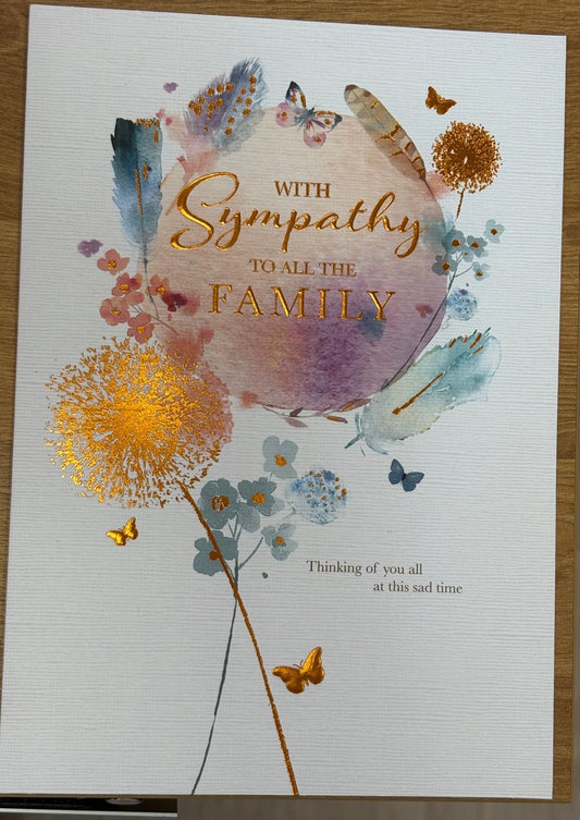 To All The Family Sympathy Card - Words 'n' Wishes