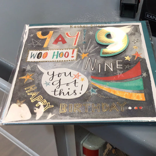 9th birthday card Rachel Ellen