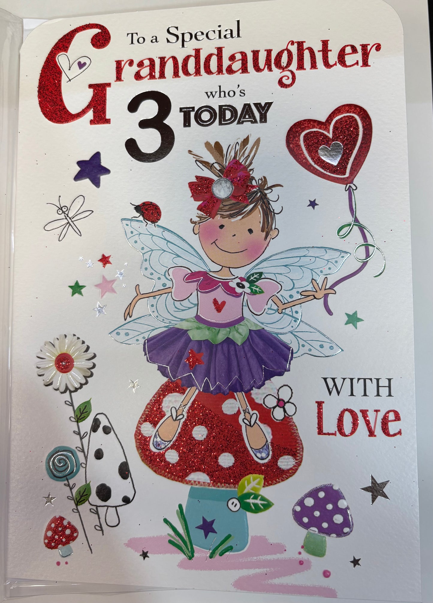 Granddaughter Birthday Card Age 3 - Jonny Javelin