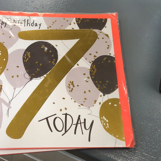 7th Birthday Card - HG - piano