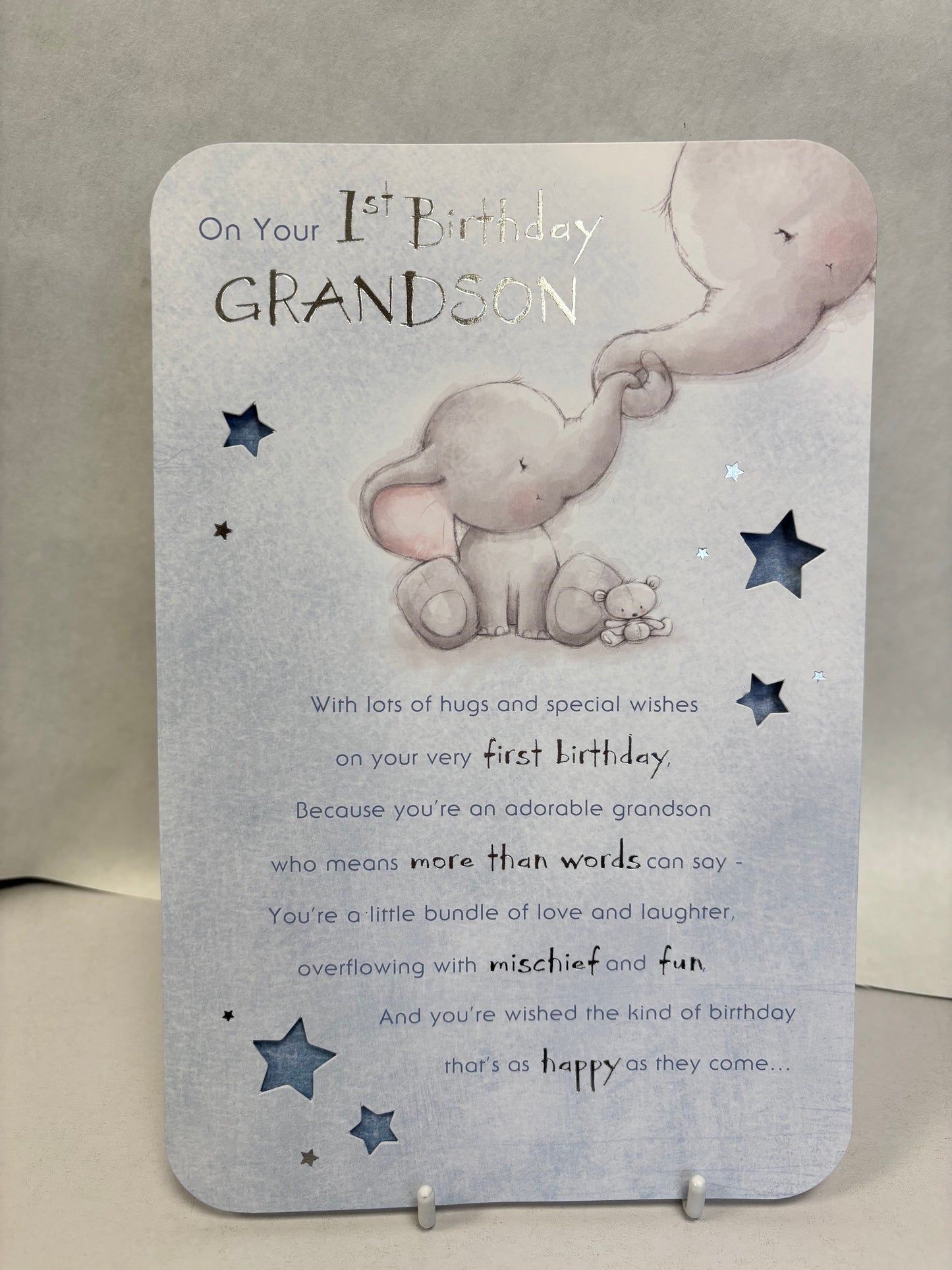 Grandson 1st Birthday Card - Refkections