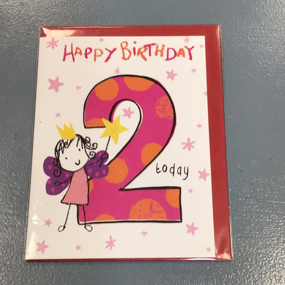 2nd Birthday Girl Card - H&G
