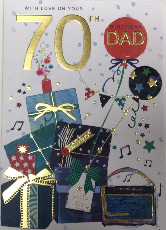 Dad 70th Birthday Card - Words 'n' Wishes