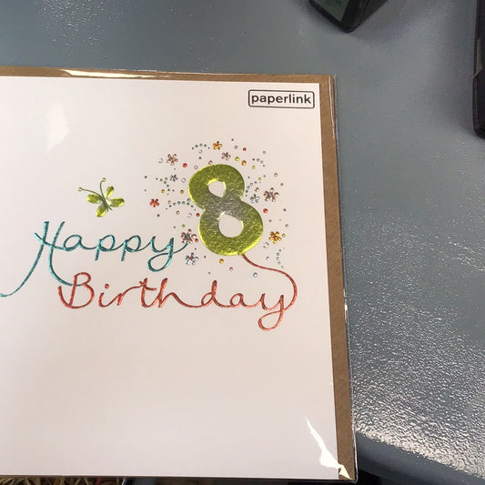 8th Birthday Card - Paperlink - mimosa