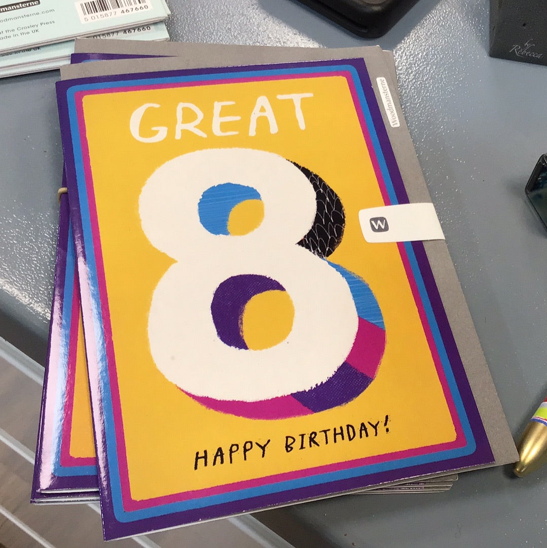 8th Birthday Card - woodmansterne - between the lines