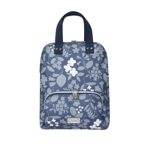 Earth Squared Oil Cloth Backpack - Blue Flower