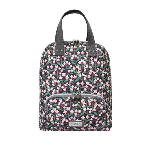 Earth Squared Oil Cloth Backpack - Purple Flower