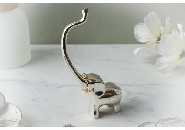 Silver Elephant Ring Holder - Adorable and Functional Jewellery Organiser