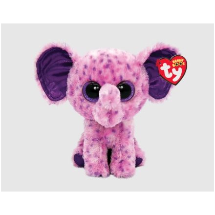 TY Eva Elephant Beanie Boo – 20cm Pink Elephant Plush Toy