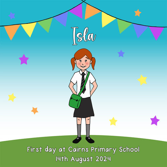 Personalised First Day at School Card