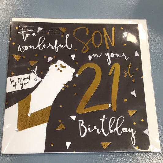 21st Son Birthday Card - H&G