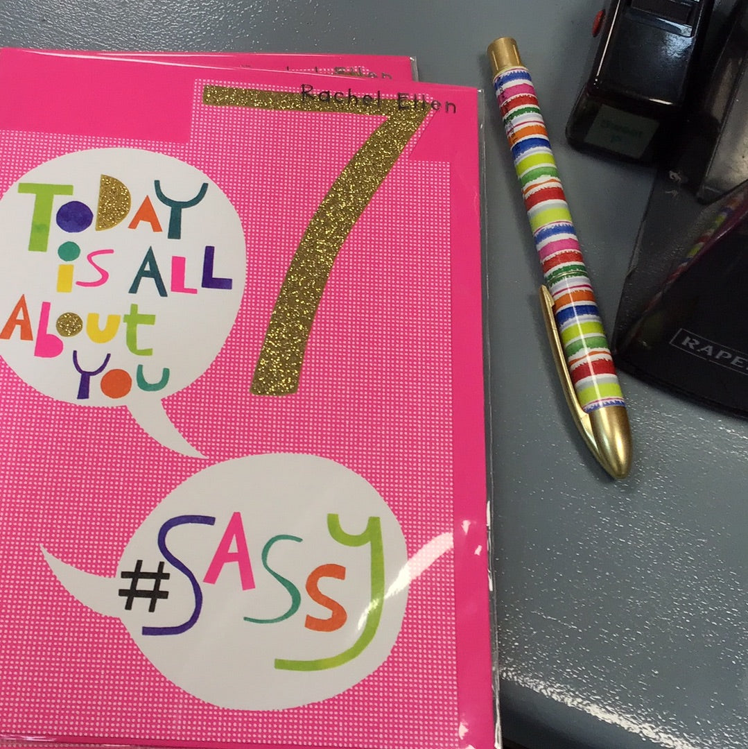 7th Birthday Card. - Rachel Ellen - pow wow