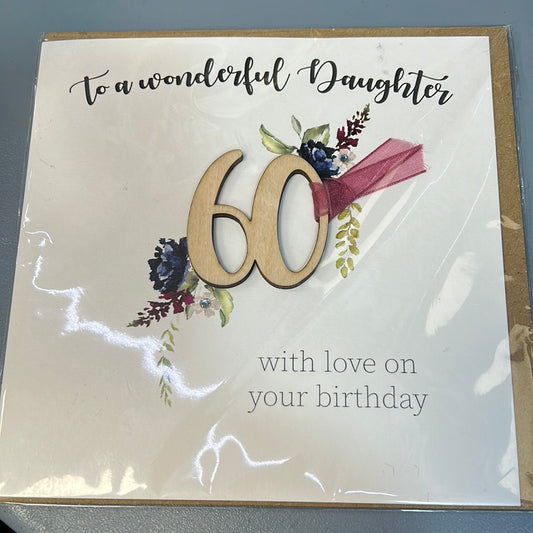 Daughter 60 Birthday Card - Tracey Russell