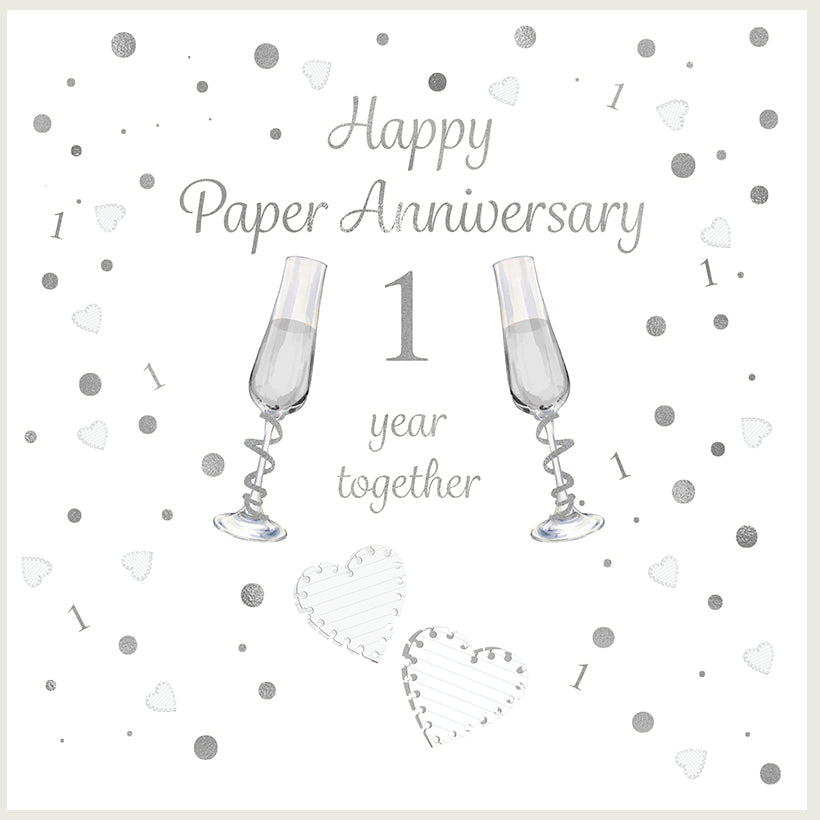Paper 1st Wedding Anniversary Card - Rush Design