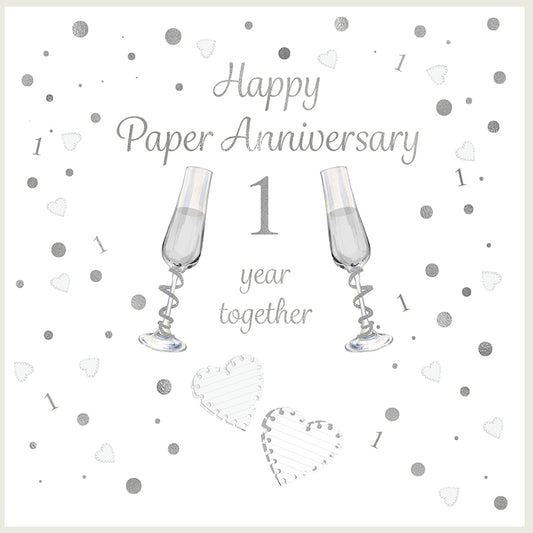 Paper 1st Wedding Anniversary Card - Rush Design