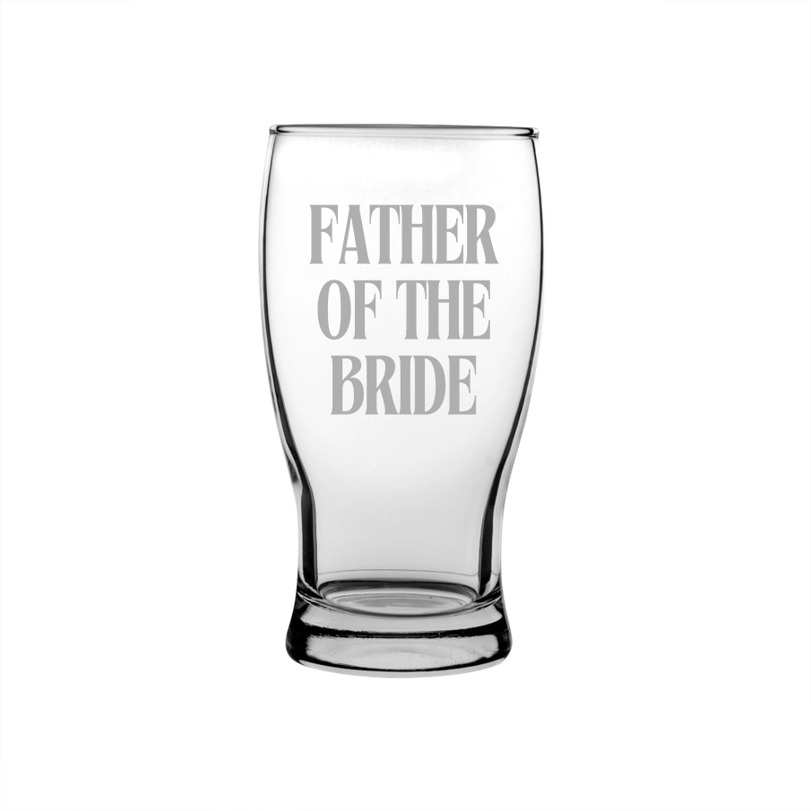 Personalised Father of the Bride Pint Glass | Wedding and Stag Party Gift